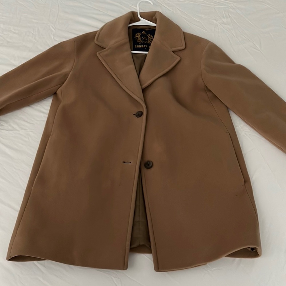 Aritzia Tan Pea Coat